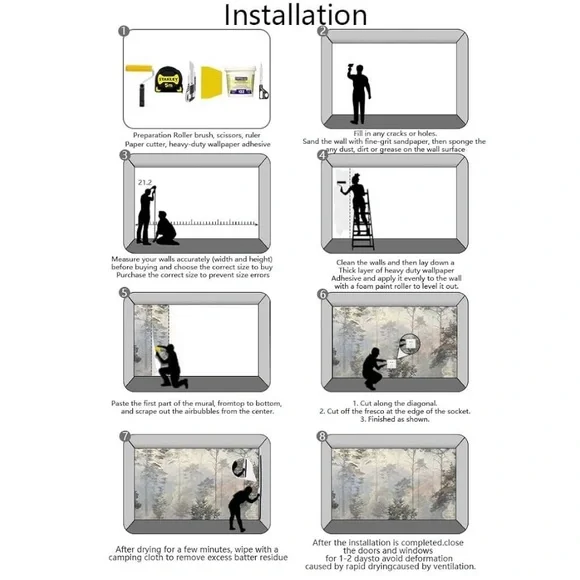 Hazy Forest Wall Mural,AbstractNature Landscape Wallpaper,Background Wall Decor